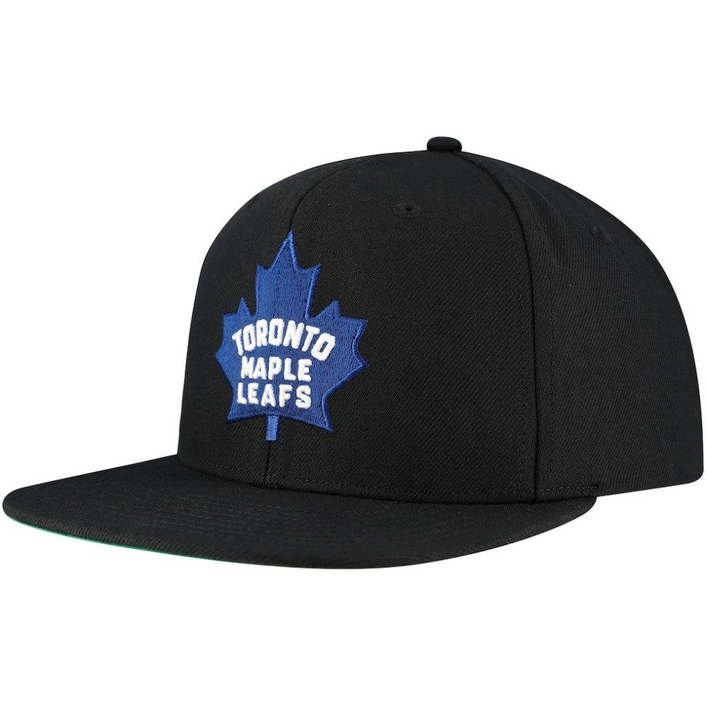 Toronto Maple Leafs Mitchell & Ness Core Top Spot Snapback Hat Black