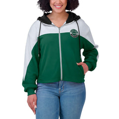 New York Jets WEAR by Erin Andrews Women's Color Block Full-Zip Hoodie - Green/White cheap