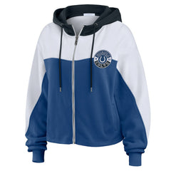 Indianapolis Colts WEAR by Erin Andrews Women's Plus Size Color Block Full-Zip Hoodie - Royal for sale