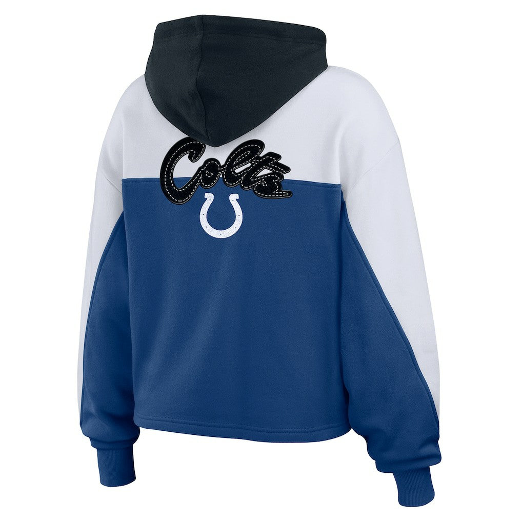 Indianapolis Colts WEAR by Erin Andrews Women's Plus Size Color Block Full-Zip Hoodie - Royal for sale