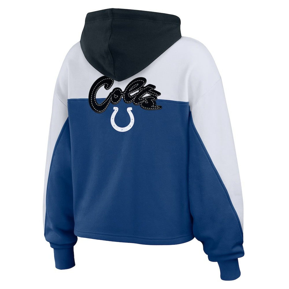 Indianapolis Colts WEAR by Erin Andrews Women's Plus Size Color Block Full-Zip Hoodie - Royal for sale