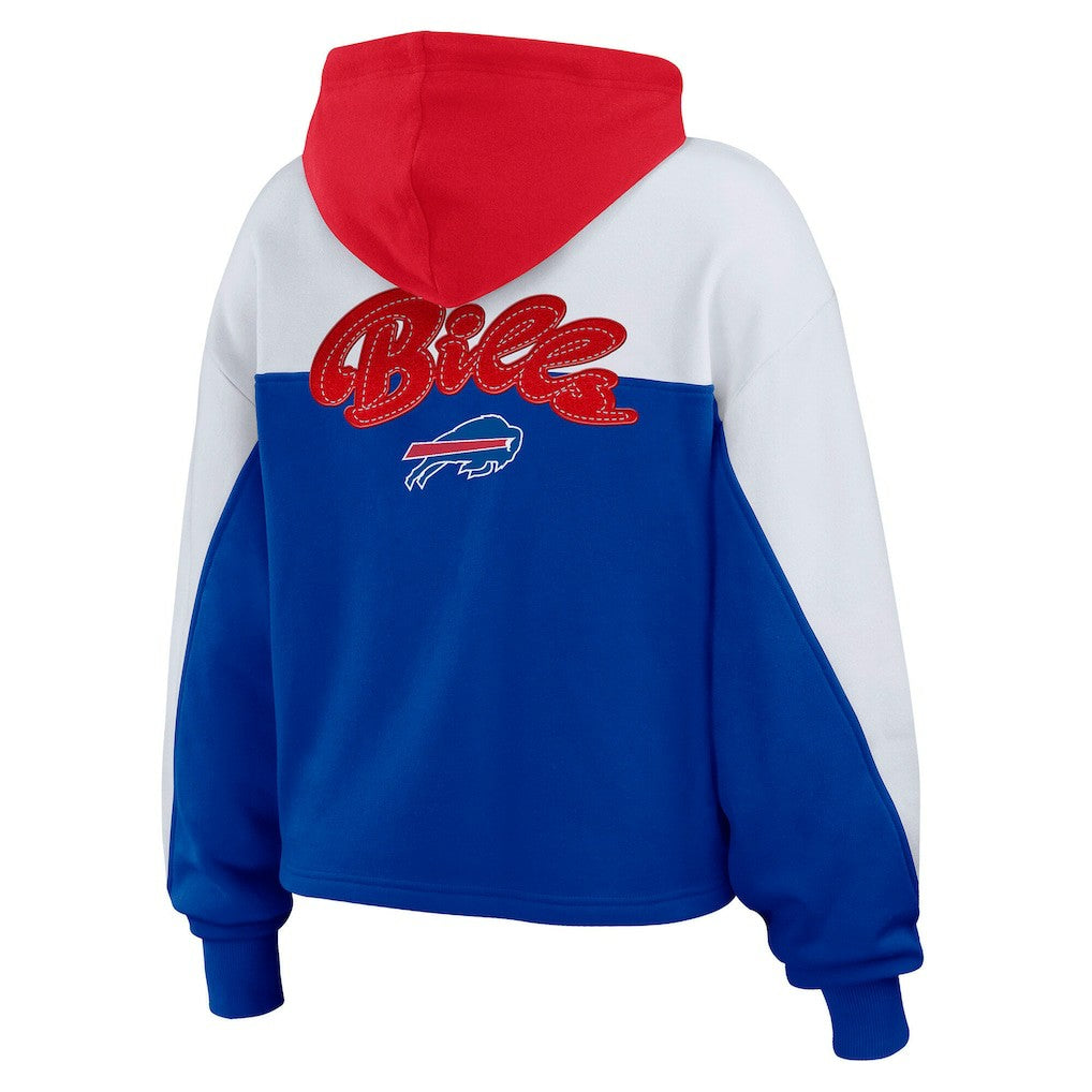 Buffalo Bills WEAR by Erin Andrews Women's Plus Size Color Block Full-Zip Hoodie - Royal cheap