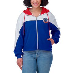 Buffalo Bills WEAR by Erin Andrews Women's Plus Size Color Block Full-Zip Hoodie - Royal cheap