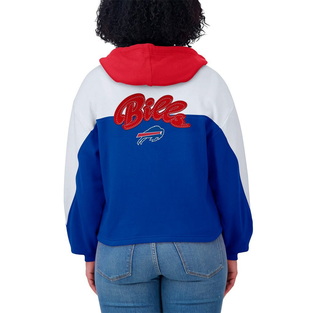 Buffalo Bills WEAR by Erin Andrews Women's Plus Size Color Block Full-Zip Hoodie - Royal cheap