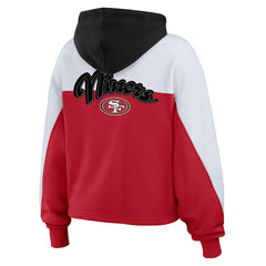 San Francisco 49ers WEAR by Erin Andrews Women's Plus Size Color Block Full-Zip Hoodie - Scarlet cheap