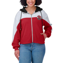 San Francisco 49ers WEAR by Erin Andrews Women's Plus Size Color Block Full-Zip Hoodie - Scarlet cheap