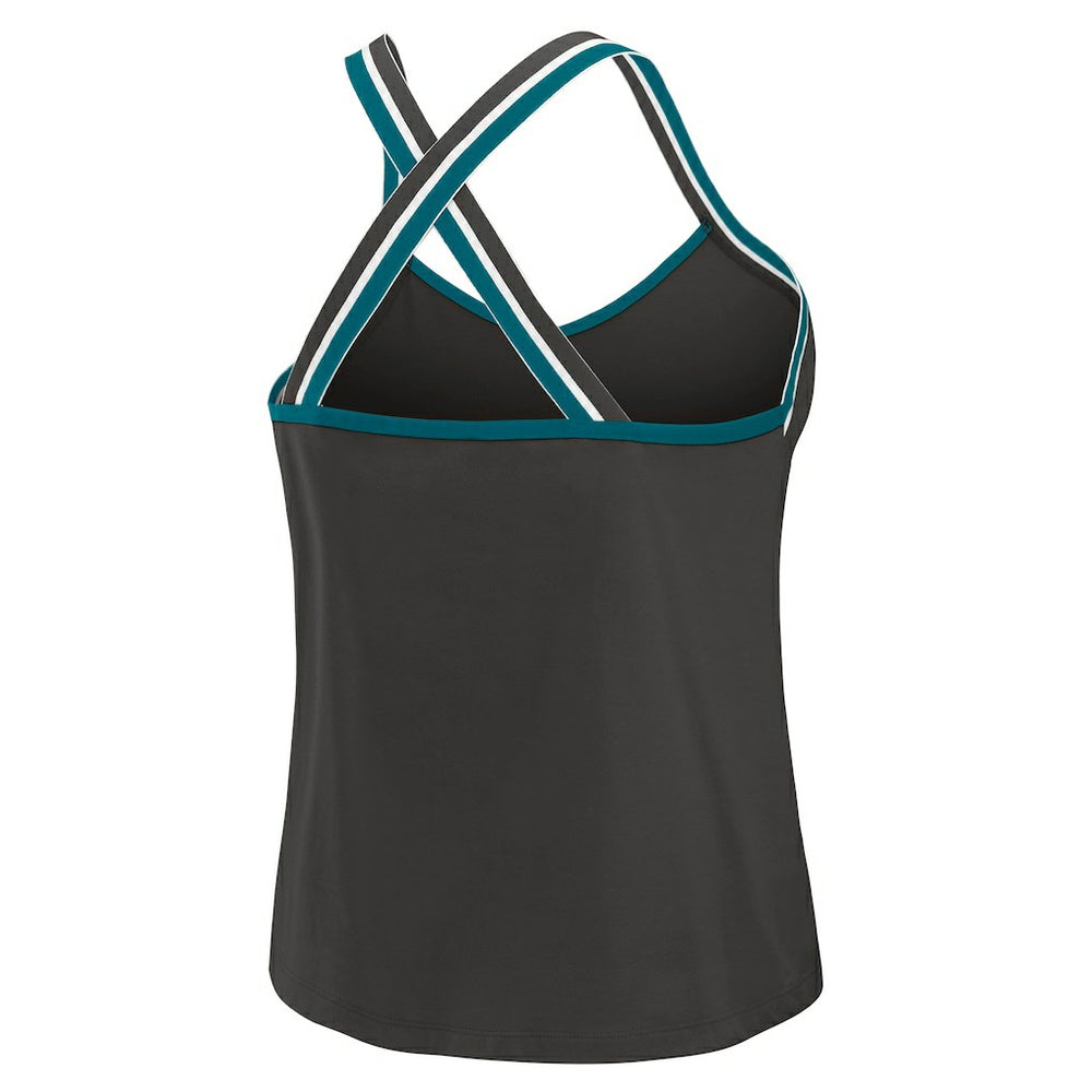 Jacksonville Jaguars WEAR by Erin Andrews Women's Cross Strap Tri-Blend Tank Top - Black outlet