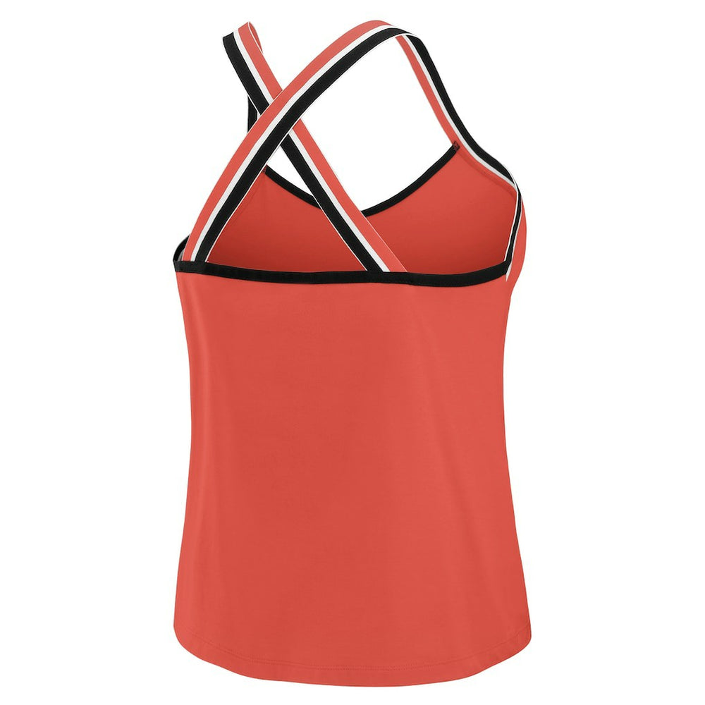 Kansas City Chiefs WEAR by Erin Andrews Women's Cross Strap Tri-Blend Tank Top - Red for sale
