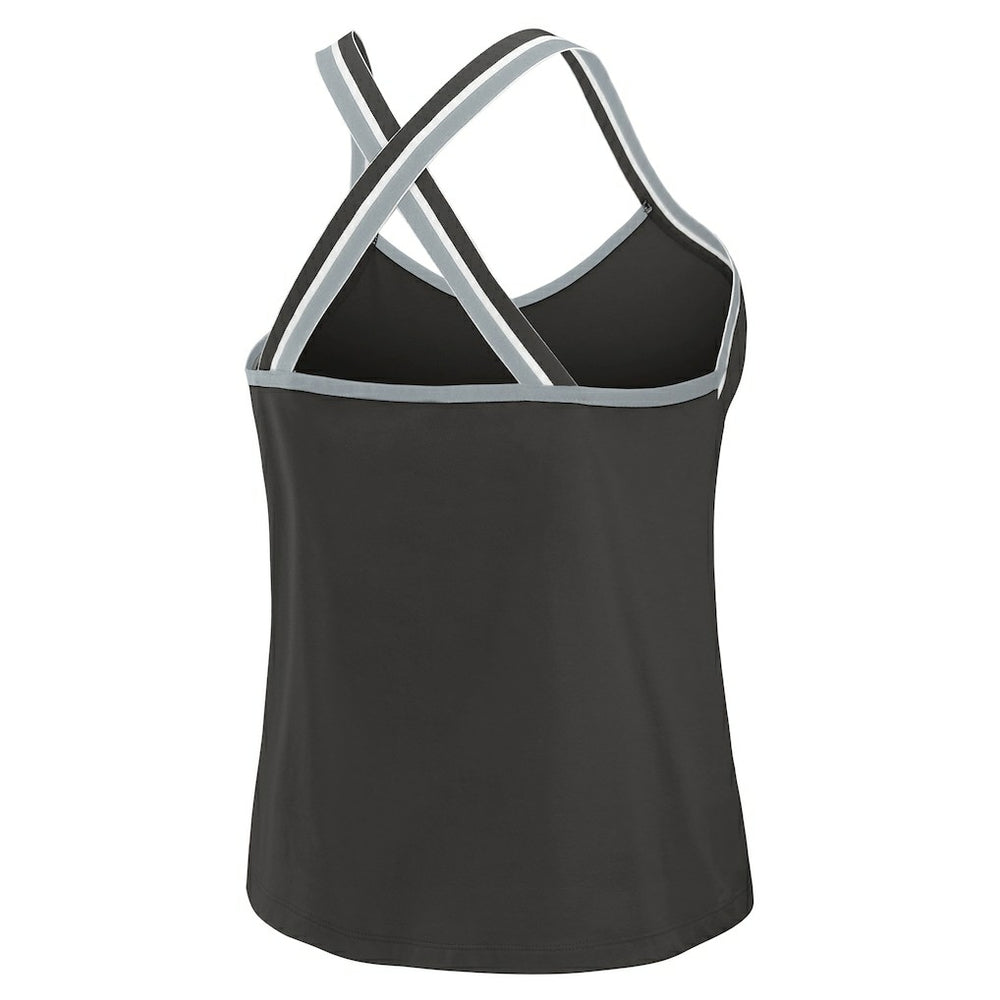 Las Vegas Raiders WEAR by Erin Andrews Women's Cross Strap Tri-Blend Tank Top - Black on sale