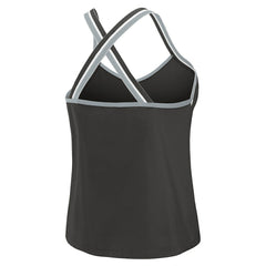 Las Vegas Raiders WEAR by Erin Andrews Women's Cross Strap Tri-Blend Tank Top - Black on sale