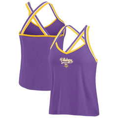 Minnesota Vikings WEAR by Erin Andrews Women's Cross Strap Tri-Blend Tank Top - Purple for sale