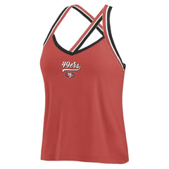 San Francisco 49ers WEAR by Erin Andrews Women's Cross Strap Tri-Blend Tank Top - Scarlet discount