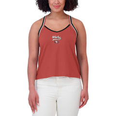 San Francisco 49ers WEAR by Erin Andrews Women's Cross Strap Tri-Blend Tank Top - Scarlet discount