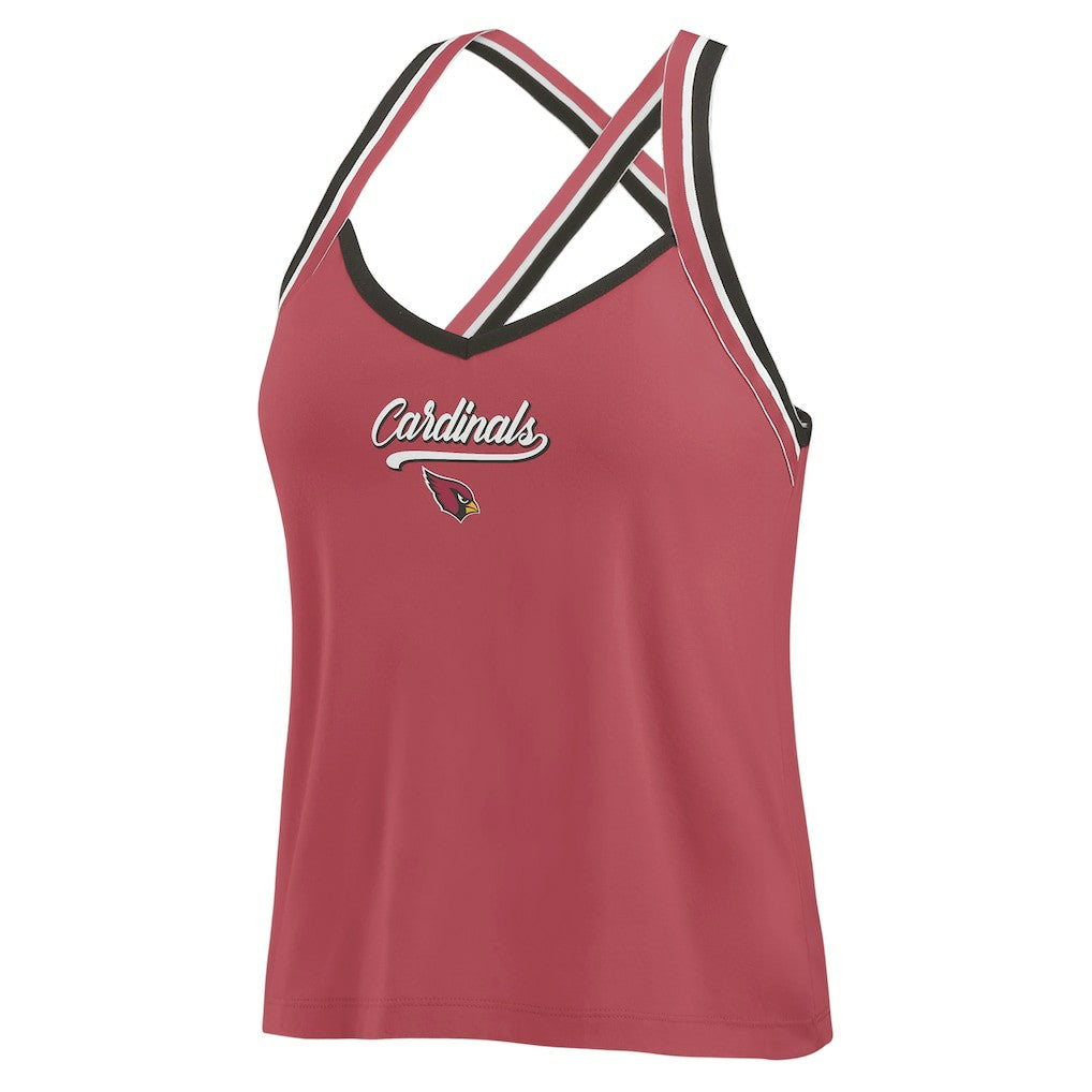Arizona Cardinals WEAR by Erin Andrews Women's Cross Strap Tri-Blend Tank Top - Cardinal for sale