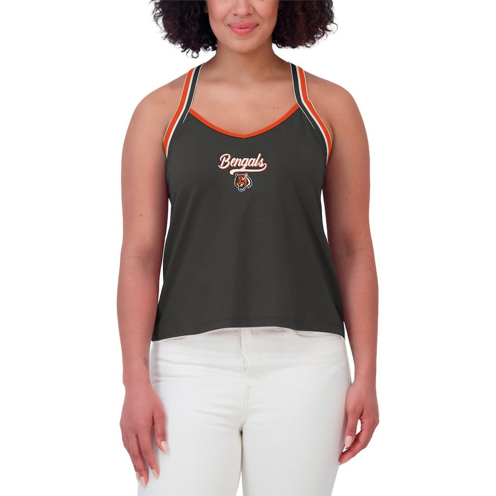 Cincinnati Bengals WEAR by Erin Andrews Women's Cross Strap Tri-Blend Tank Top - Black sale