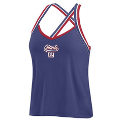 New York Giants WEAR by Erin Andrews Women's Cross Strap Tri-Blend Tank Top - Royal for sale