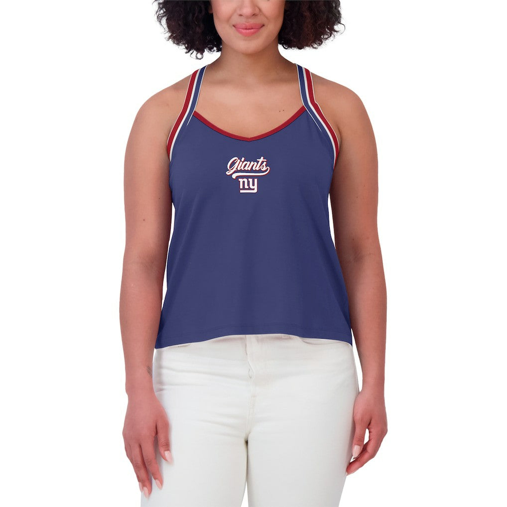 New York Giants WEAR by Erin Andrews Women's Cross Strap Tri-Blend Tank Top - Royal for sale