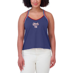 New York Giants WEAR by Erin Andrews Women's Cross Strap Tri-Blend Tank Top - Royal for sale