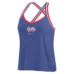Buffalo Bills WEAR by Erin Andrews Women's Cross Strap Tri-Blend Tank Top - Royal discount