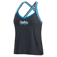Carolina Panthers WEAR by Erin Andrews Women's Cross Strap Tri-Blend Tank Top - Black for sale
