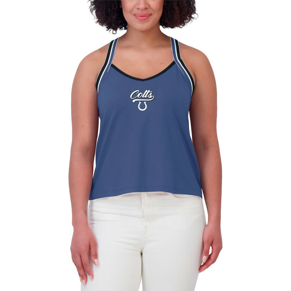 Indianapolis Colts WEAR by Erin Andrews Women's Cross Strap Tri-Blend Tank Top - Royal cheap