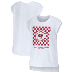 Tampa Bay Buccaneers WEAR by Erin Andrews Women's Checker Muscle Tank Top - White sale