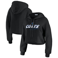 Indianapolis Colts WEAR by Erin Andrews Women's Prime Cropped Pullover Hoodie - Black outlet