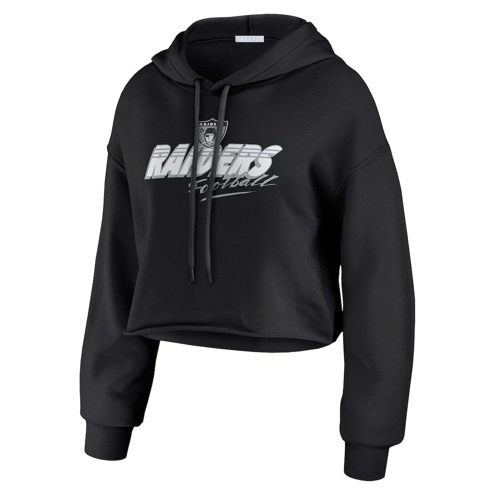 Las Vegas Raiders WEAR by Erin Andrews Women's Prime Cropped Pullover Hoodie - Black online