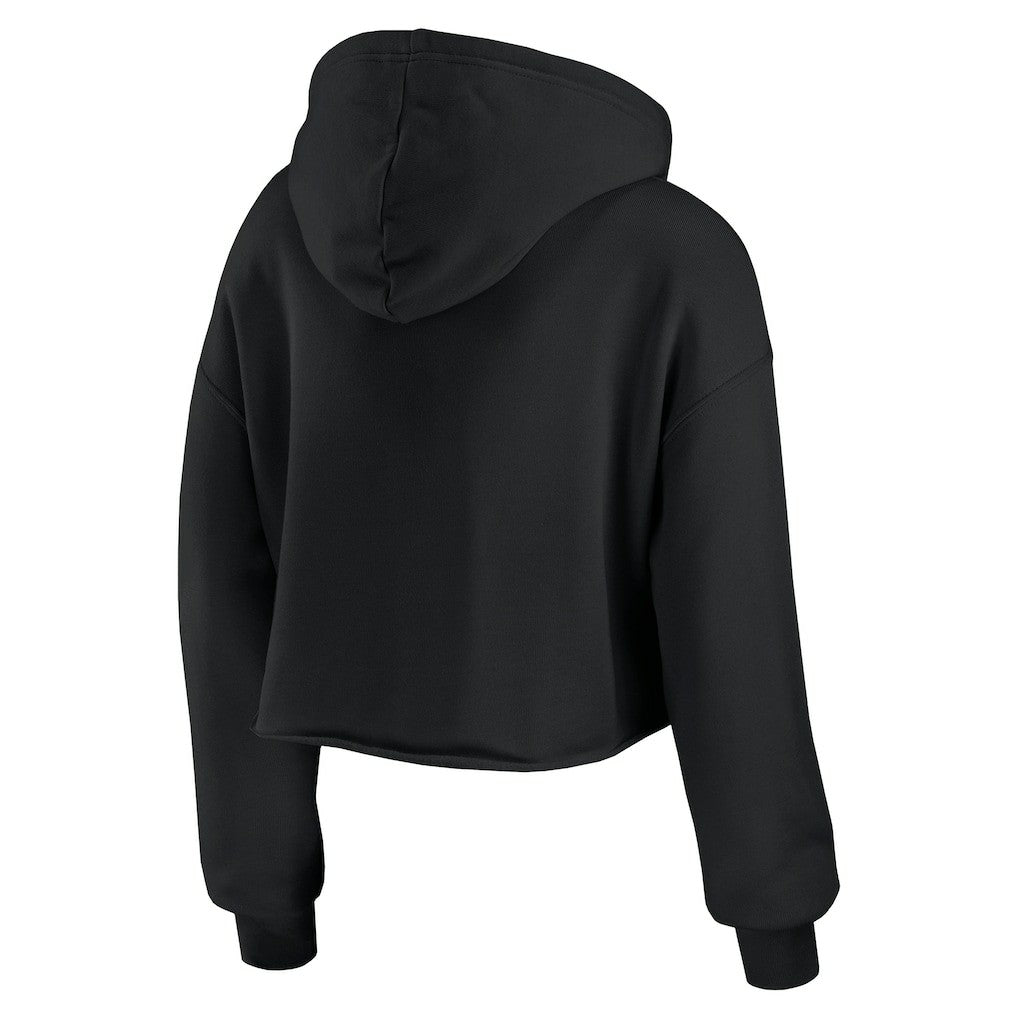 New York Jets WEAR by Erin Andrews Women's Prime Cropped Pullover Hoodie - Black for sale