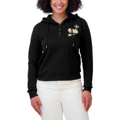 New Orleans Saints WEAR by Erin Andrews Women's Waffle-Knit Pullover Hoodie - Black online
