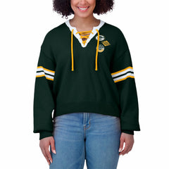 Green Bay Packers WEAR by Erin Andrews Women's Lace-Up Sweater - Green discount