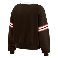 Cleveland Browns WEAR by Erin Andrews Women's Lace-Up Sweater - Brown cheap