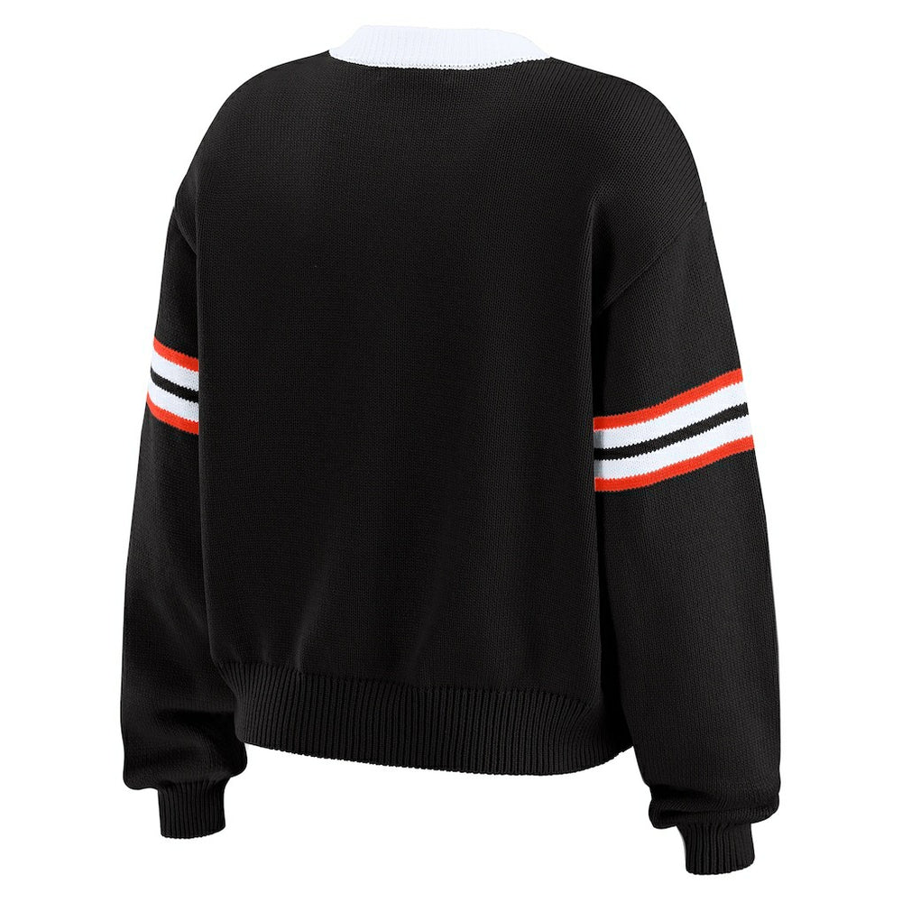 Cincinnati Bengals WEAR by Erin Andrews Women's Lace-Up Sweater - Black online