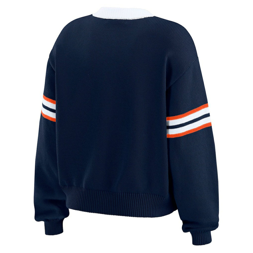 Denver Broncos WEAR by Erin Andrews Women's Lace-Up Sweater - Navy on sale