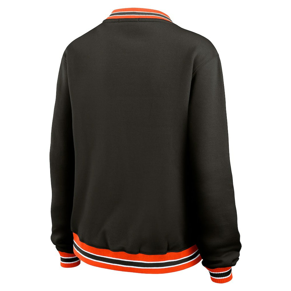 Cincinnati Bengals WEAR by Erin Andrews Women's Oversized Long Sleeve V-Neck Sweatshirt - Black sale
