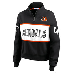 Cincinnati Bengals WEAR by Erin Andrews Women's Quarter-Zip Jacket - Black sale