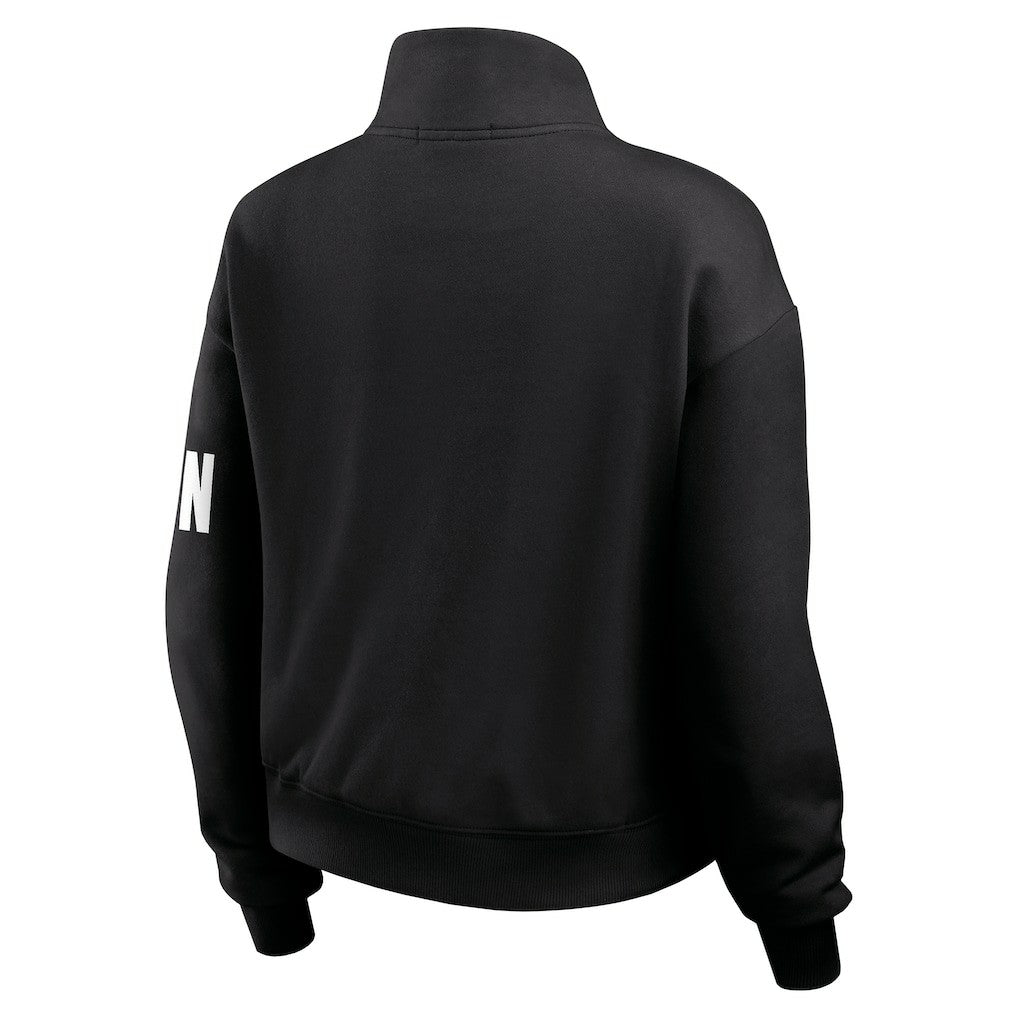 Cincinnati Bengals WEAR by Erin Andrews Women's Quarter-Zip Jacket - Black sale