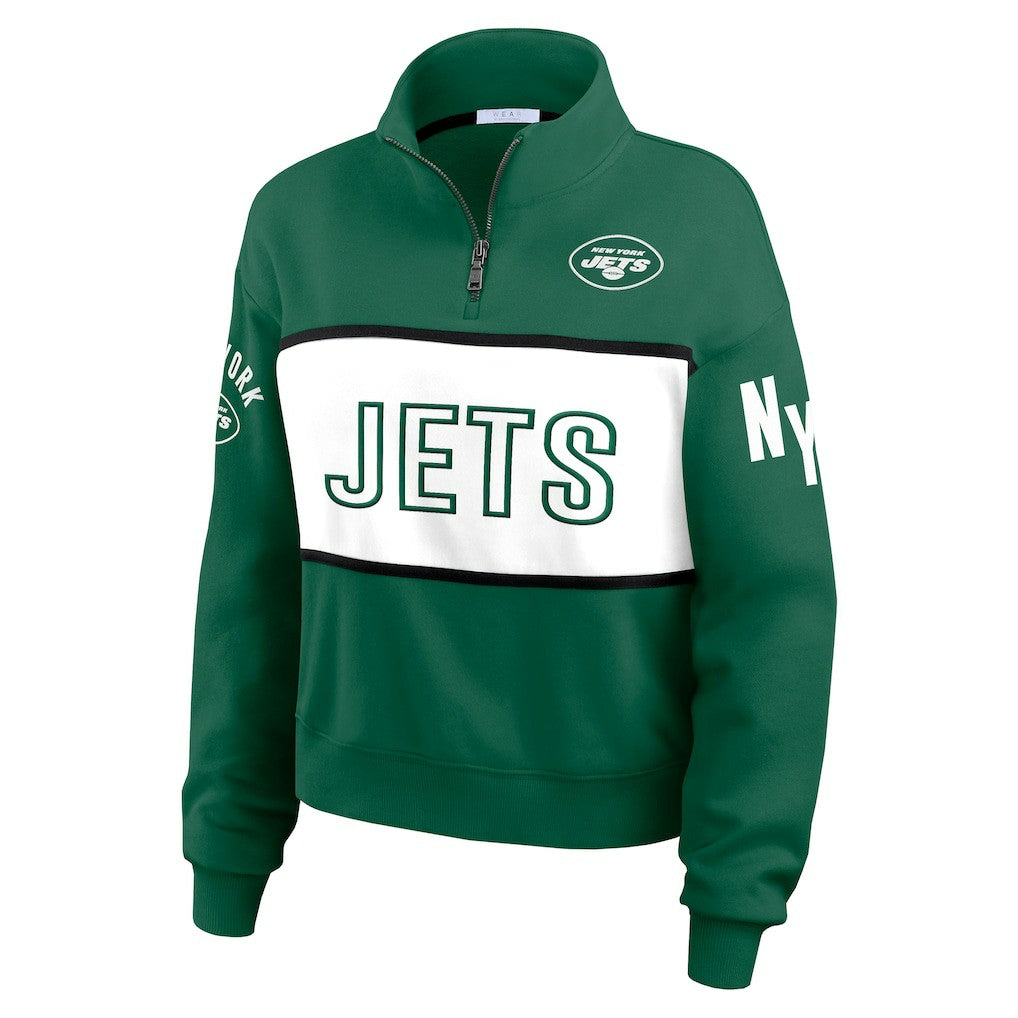 New York Jets WEAR by Erin Andrews Women's Quarter-Zip Jacket - Green online