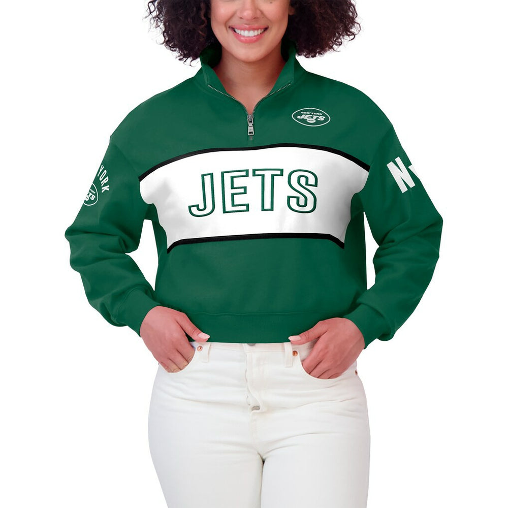 New York Jets WEAR by Erin Andrews Women's Quarter-Zip Jacket - Green online