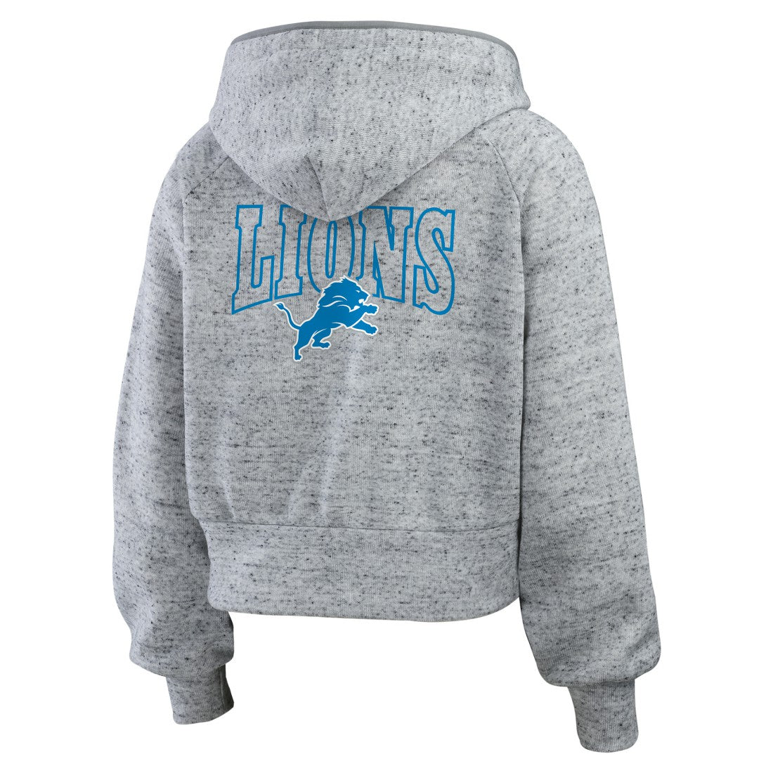 Detroit Lions WEAR by Erin Andrews Women's Speckled Fleece Cropped Full-Zip Hoodie - Heather Gray discount