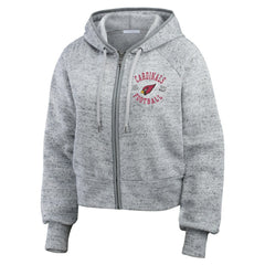 Arizona Cardinals WEAR by Erin Andrews Women's Speckled Fleece Cropped Full-Zip Hoodie - Heather Gray sale