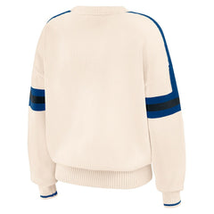 Indianapolis Colts WEAR by Erin Andrews Women's Stripe Pullover Sweater - Cream outlet