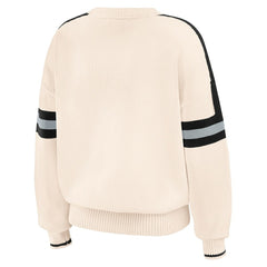 Las Vegas Raiders WEAR by Erin Andrews Women's Stripe Pullover Sweater - Cream outlet