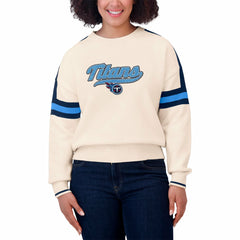 Tennessee Titans WEAR by Erin Andrews Women's Stripe Pullover Sweater - Cream online