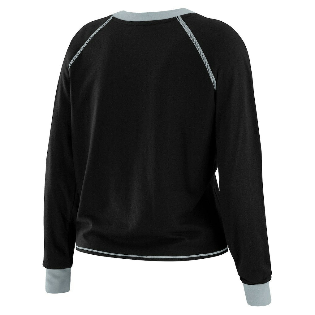 Las Vegas Raiders WEAR by Erin Andrews Women's Tie-Front Long Sleeve T-Shirt - Black outlet