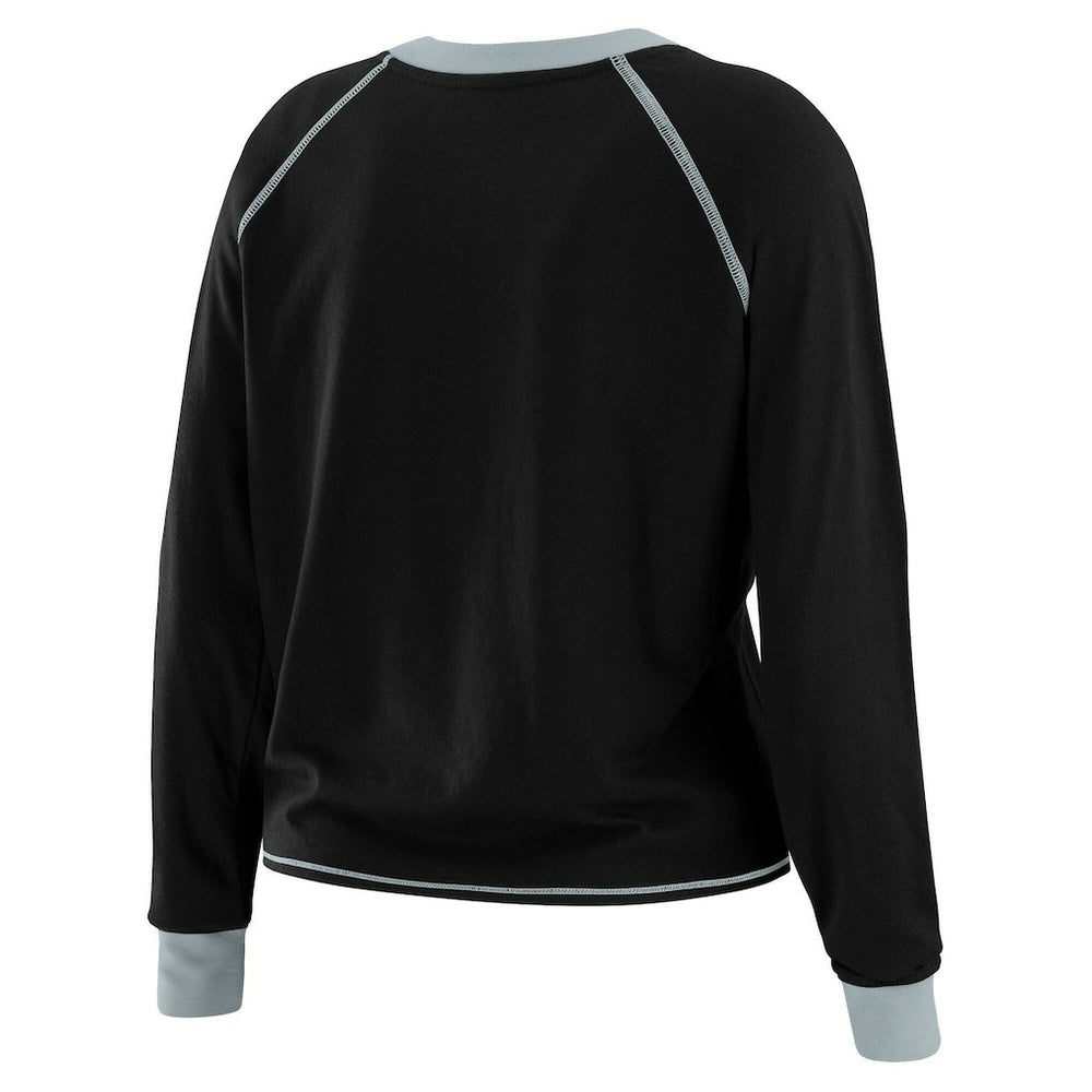 Las Vegas Raiders WEAR by Erin Andrews Women's Tie-Front Long Sleeve T-Shirt - Black outlet