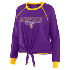 Minnesota Vikings WEAR by Erin Andrews Women's Tie-Front Long Sleeve T-Shirt - Purple online
