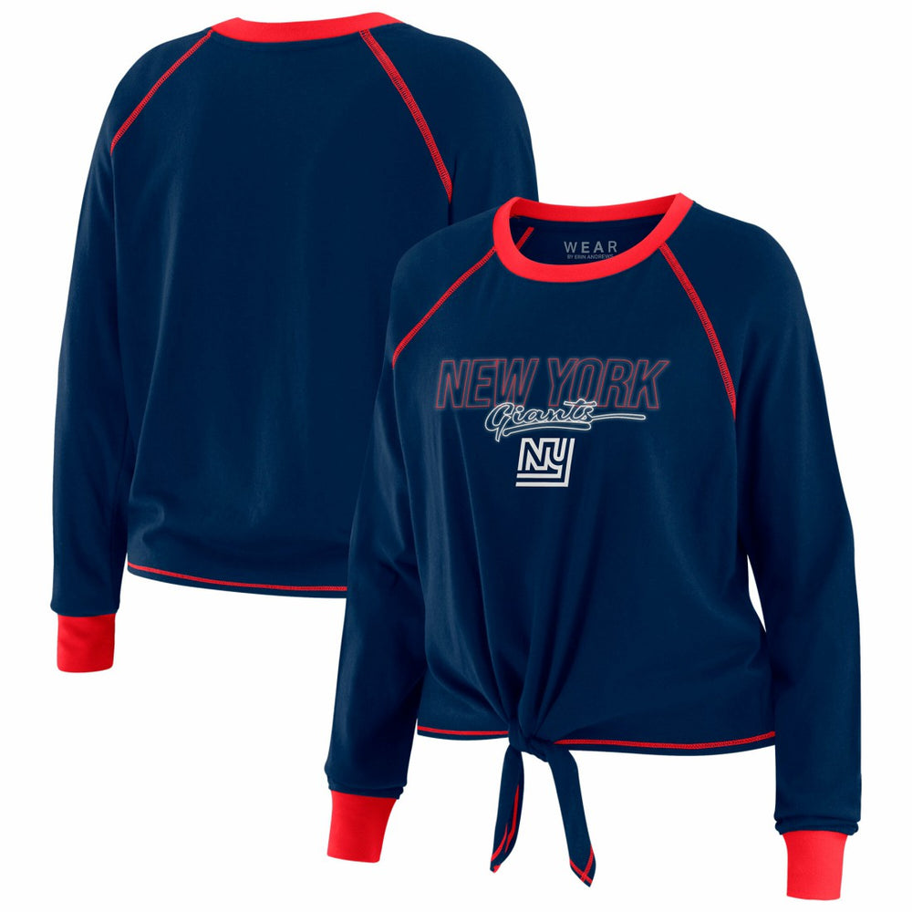 New York Giants WEAR by Erin Andrews Women's Tie-Front Long Sleeve T-Shirt - Royal online