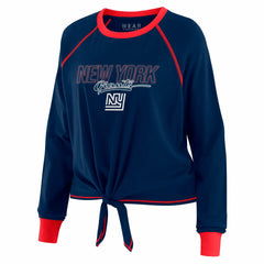 New York Giants WEAR by Erin Andrews Women's Tie-Front Long Sleeve T-Shirt - Royal online
