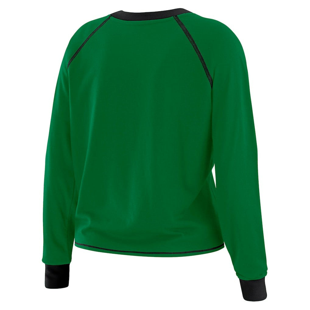 New York Jets WEAR by Erin Andrews Women's Tie-Front Long Sleeve T-Shirt - Green on sale